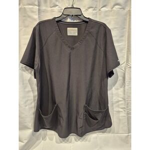 Sketchers Scrub Top XXL 2xl Black Womens